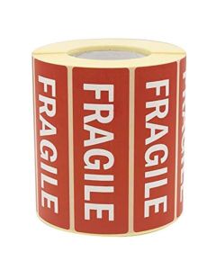 Fragile Parcel Labels - Postage Stickers - 89 x 32mm - Permanent Self Adhesive