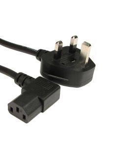1.8m Right Angle Angled Power Cord Uk Plug to IEC C13 Cable Kettle Main UK Lead
