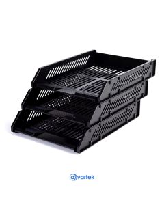 Avartek Black 3 Tier Filing Document Letter Tray