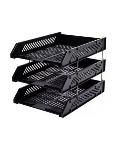 Avartek Black 3 Tier Filing Document Letter Tray