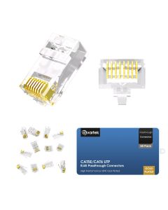 50 Pack RJ45 Pass Through Connectors Cat6, Ethernet RJ45 Plug for Cat6/Cat5/Cat5e UTP Solid & Stranded Network Cable