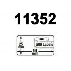 Dymo 11352 / S0722520 Compatible Labels, 54mm x 25mm, 500 Labels, White, Removable