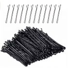 36 Waved Hair Pins Black Blonde Brown Bun Pins Hair Slides Kirby Grips 5.3cm (Black)