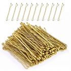 36 Waved Hair Pins Black Blonde Brown Bun Pins Hair Slides Kirby Grips 5.3cm (Gold)