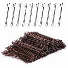 36 Waved Hair Pins Black Blonde Brown Bun Pins Hair Slides Kirby Grips 5.3cm (Brown)