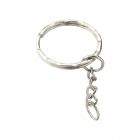 100 Silver Keyring Blanks Tone Key Open Key Chains Split Rings + 4 Link Tags