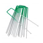 100 Green/Silver Galvanised Grass Pins 150mm
