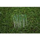 100 Green/Silver Galvanised Grass Pins 150mm
