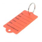Plastic Identification Vehicle Key Tags 50 Pieces - Red