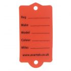Plastic Identification Vehicle Key Tags 50 Pieces - Red