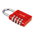 AVARTEK - Combination Combi Resettable Padlock Security 4-Digit - 40mm - RED